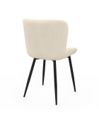 2 Chaises Taylor en velours crèmes - 50x52x79 cm
