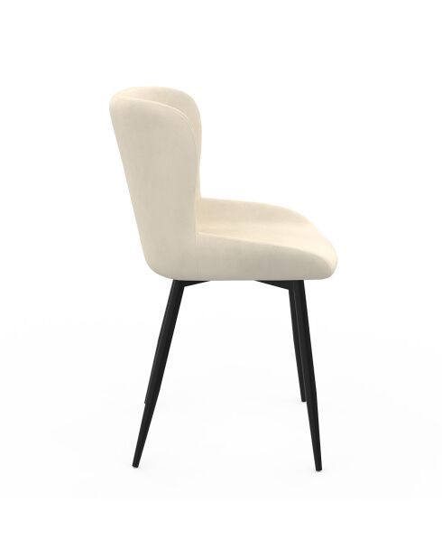 2 Chaises Taylor en velours crèmes - 50x52x79 cm