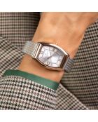 Montre Femme en Acier mesh argenté/rose doré