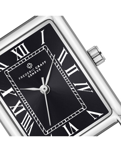 Montre Homme en Cuir effet croco noire