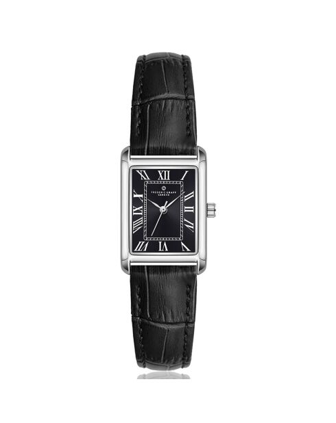 Montre Homme en Cuir effet croco noire