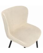 4 Chaises Taylor en velours crèmes - 50x52x79 cm