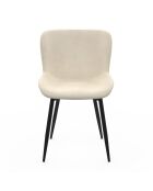 4 Chaises Taylor en velours crèmes - 50x52x79 cm