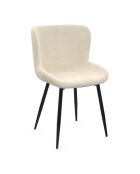 4 Chaises Taylor en velours crèmes - 50x52x79 cm