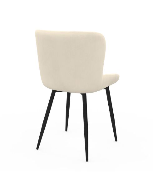 4 Chaises Taylor en velours crèmes - 50x52x79 cm