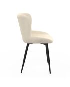 4 Chaises Taylor en velours crèmes - 50x52x79 cm