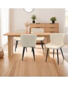 4 Chaises Taylor en velours crèmes - 50x52x79 cm