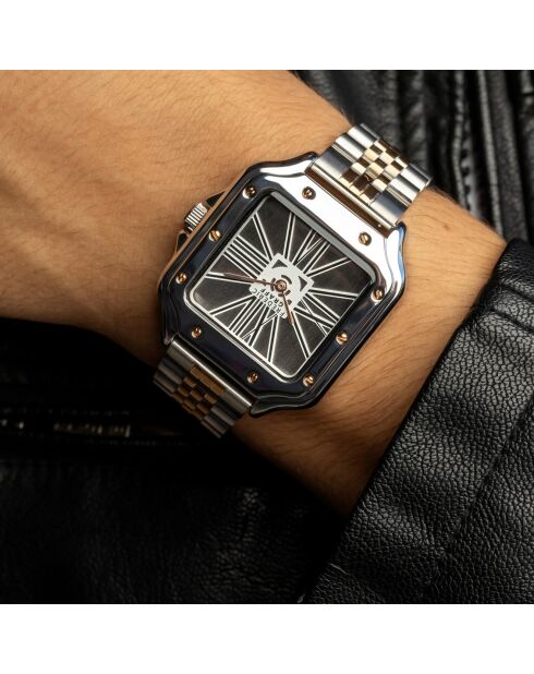 Montre Homme en Acier argenté/rose doré