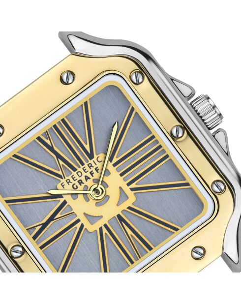 Montre Homme en Cuir effet croco noire