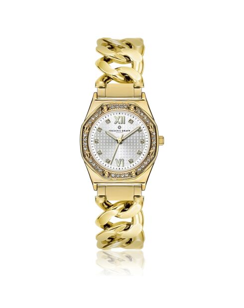 Damen-Armbanduhr aus goldfarbenem Stahl