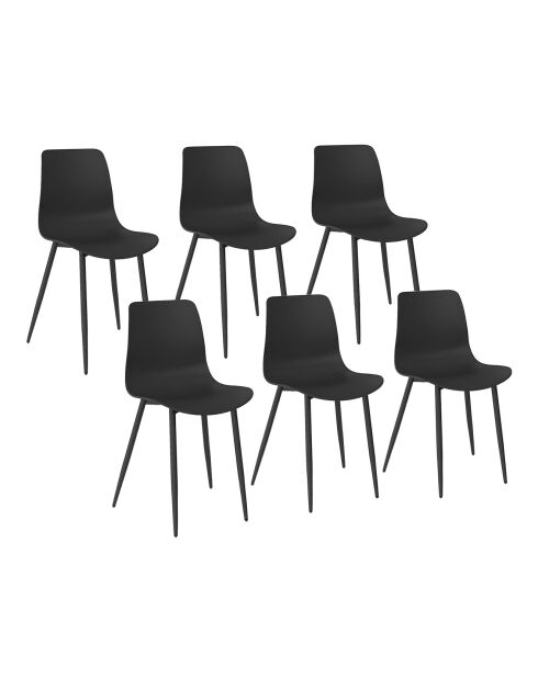 6 Chaises Nala noires - 44x48x79 cm