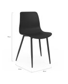 6 Chaises Nala noires - 44x48x79 cm