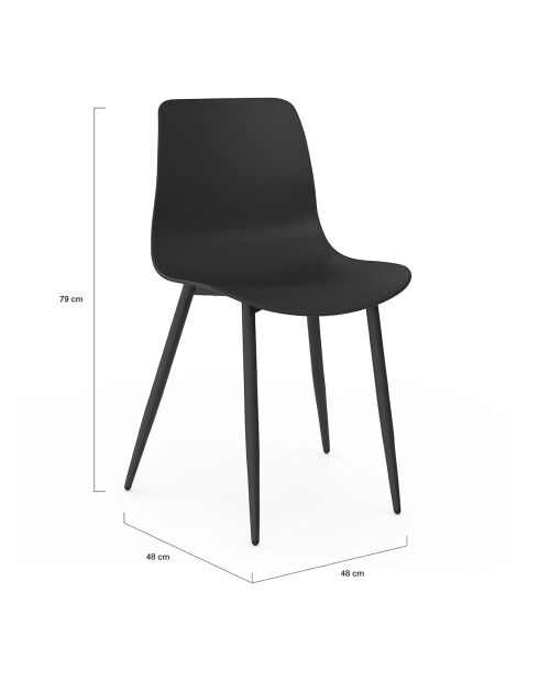 6 Chaises Nala noires - 44x48x79 cm