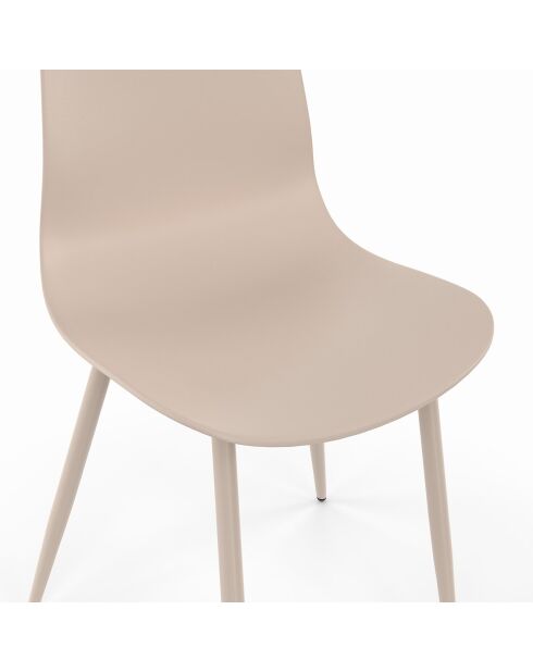 6 Chaises Nala beige/terracotta/gris foncé - 44x48x79 cm