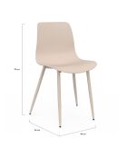 6 Chaises Nala beige/terracotta/gris foncé - 44x48x79 cm