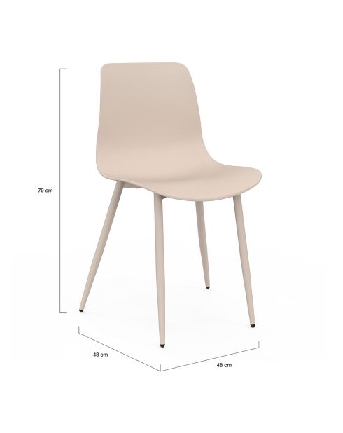 6 Chaises Nala beige/terracotta/gris foncé - 44x48x79 cm