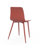 6 Chaises Nala beige/terracotta/gris foncé - 44x48x79 cm
