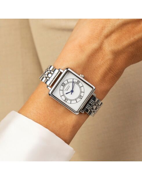 Damenuhr aus silbernem Stahl