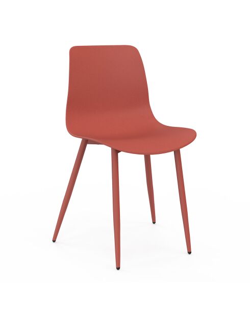 6 Chaises Nala beige/terracotta/gris foncé - 44x48x79 cm