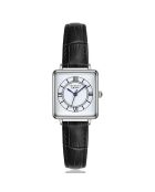 Montre Femme en Cuir effet croco noire