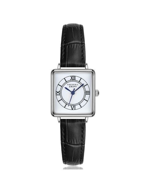 Montre Femme en Cuir effet croco noire