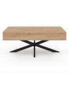 Table basse Spider avec plateau relevable bois et pieds croisés bois/noir - 100x50x40/53 cm