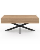 Table basse Spider avec plateau relevable bois et pieds croisés bois/noir - 100x50x40/53 cm