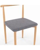 6 Chaises Adam en tissu gris clair - 50x48x74 cm