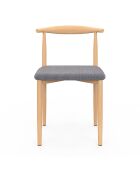 6 Chaises Adam en tissu gris clair - 50x48x74 cm
