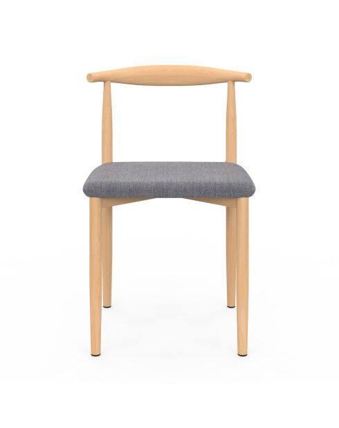 6 Chaises Adam en tissu gris clair - 50x48x74 cm