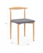 6 Chaises Adam en tissu gris clair - 50x48x74 cm