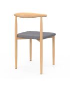 6 Chaises Adam en tissu gris clair - 50x48x74 cm