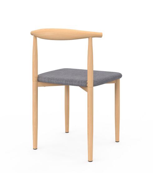 6 Chaises Adam en tissu gris clair - 50x48x74 cm