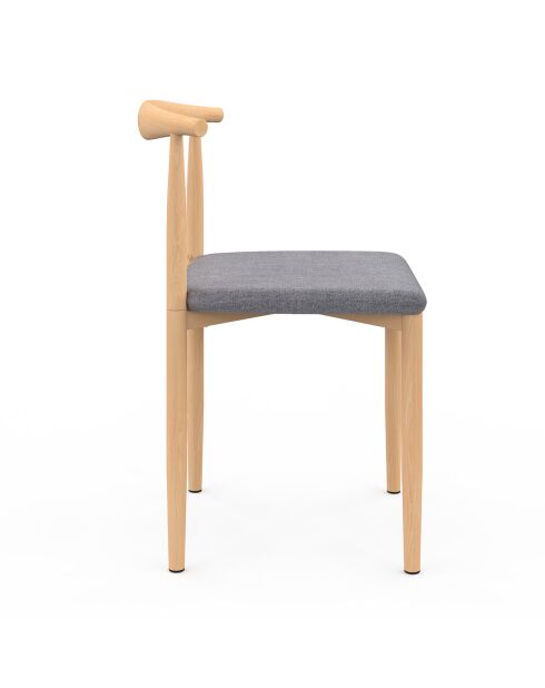6 Chaises Adam en tissu gris clair - 50x48x74 cm