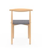 6 Chaises Adam en tissu gris clair - 50x48x74 cm