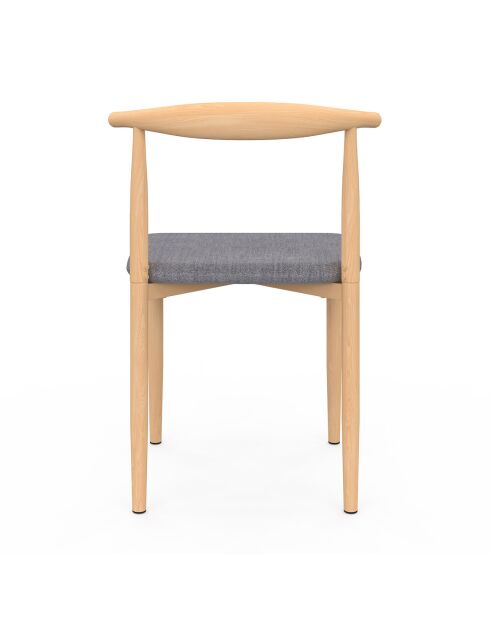 6 Chaises Adam en tissu gris clair - 50x48x74 cm