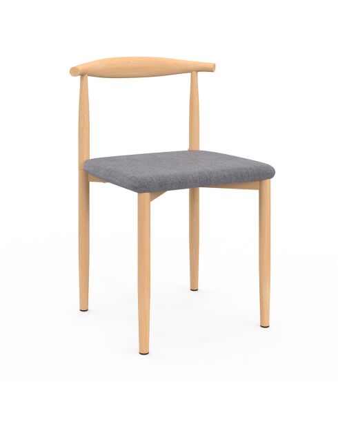 6 Chaises Adam en tissu gris clair - 50x48x74 cm