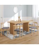 6 Chaises Adam en tissu gris clair - 50x48x74 cm
