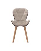 2 Chaises Gladys en tissu taupe/marron - 46x50x79 cm