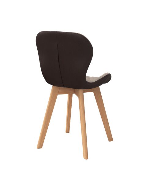 2 Chaises Gladys en tissu taupe/marron - 46x50x79 cm