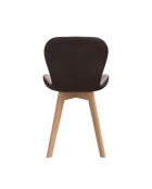 2 Chaises Gladys en tissu taupe/marron - 46x50x79 cm
