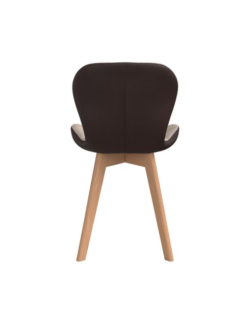 2 Chaises Gladys en tissu taupe/marron - 46x50x79 cm