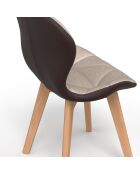 2 Chaises Gladys en tissu taupe/marron - 46x50x79 cm