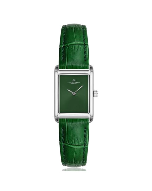 Montre Homme en Cuir effet croco verte