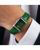 Montre Homme en Cuir effet croco verte