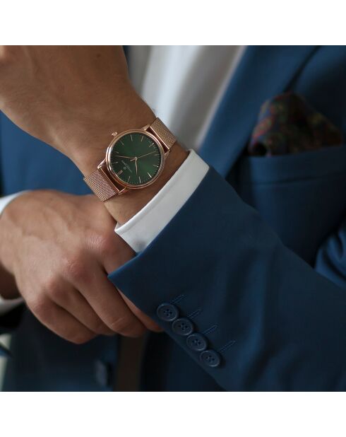 Montre Homme en Acier mesh rose doré