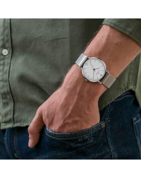 Montre Homme en Acier mesh argentée