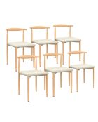 6 Chaises Adam en tissu beiges - 50x48x74 cm