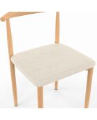 6 Chaises Adam en tissu beiges - 50x48x74 cm