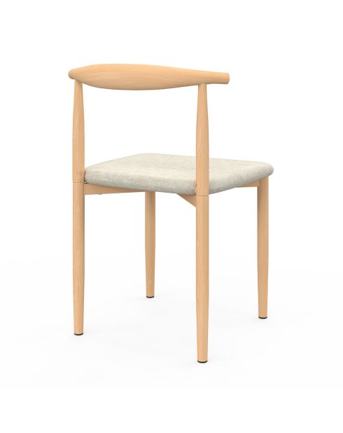 6 Chaises Adam en tissu beiges - 50x48x74 cm